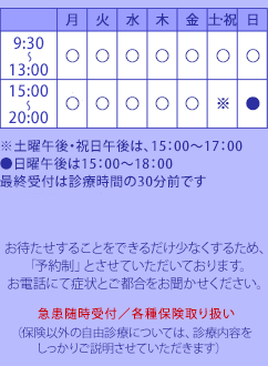 診療時間表